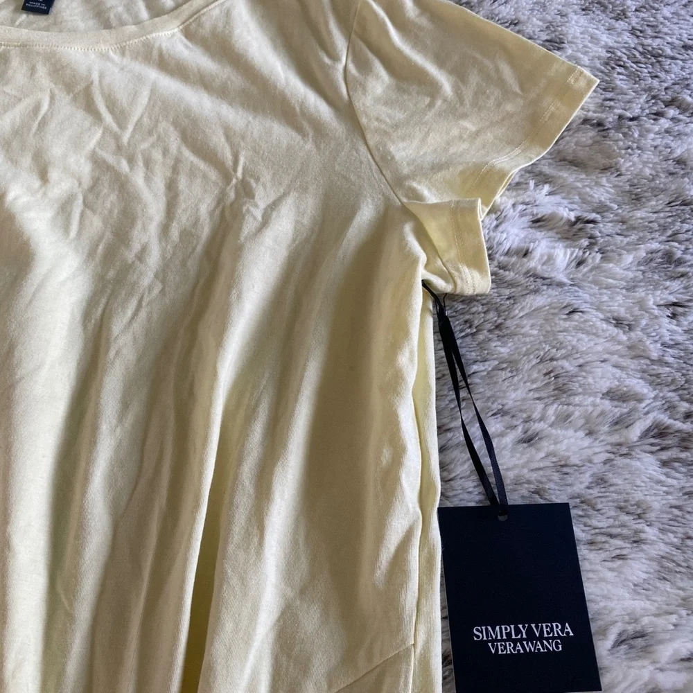 Vera Wang Yellow short sleeve top Size XL - Picture 4 of 5